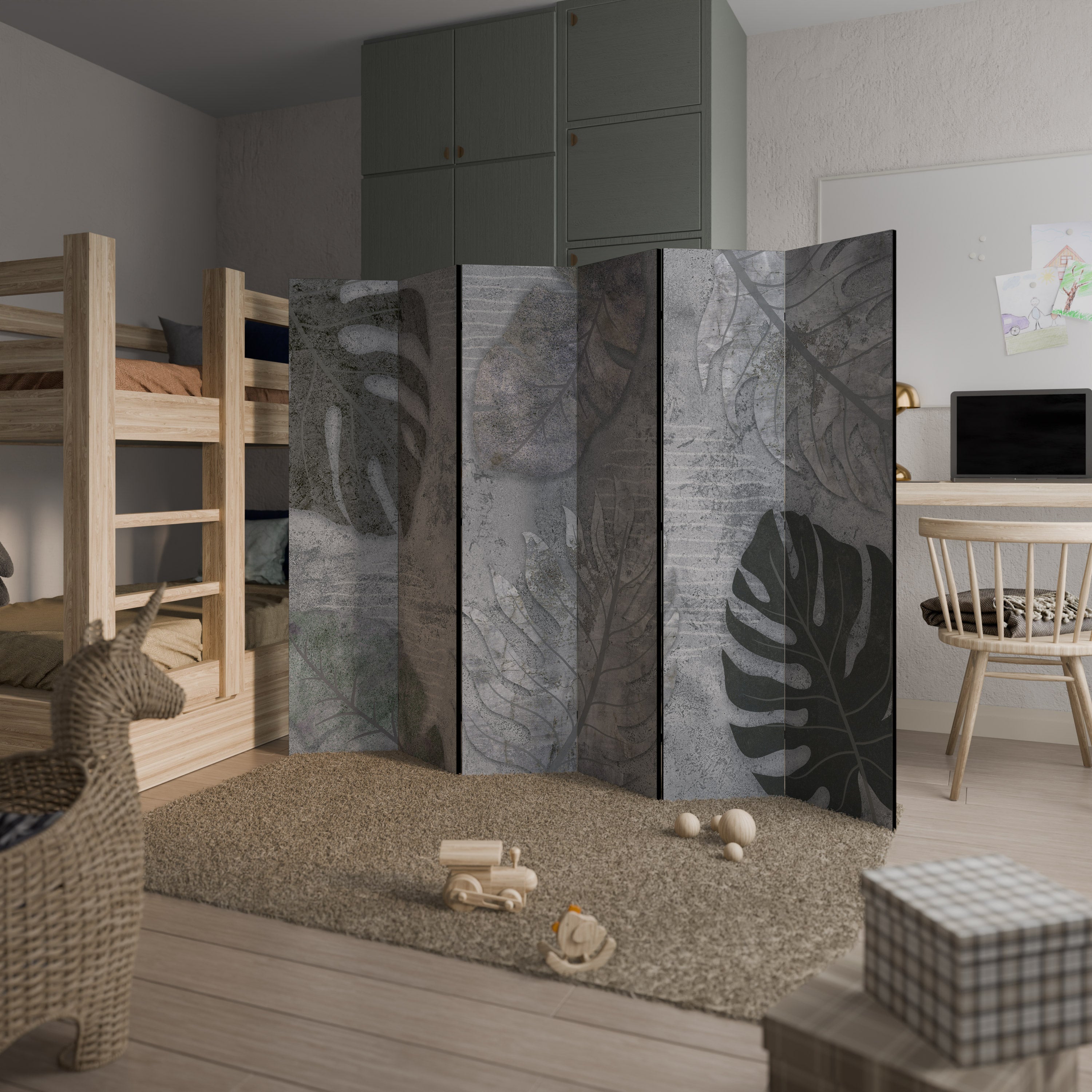 VINTAGE GREENERY Decorative 6-Panel Room Divider