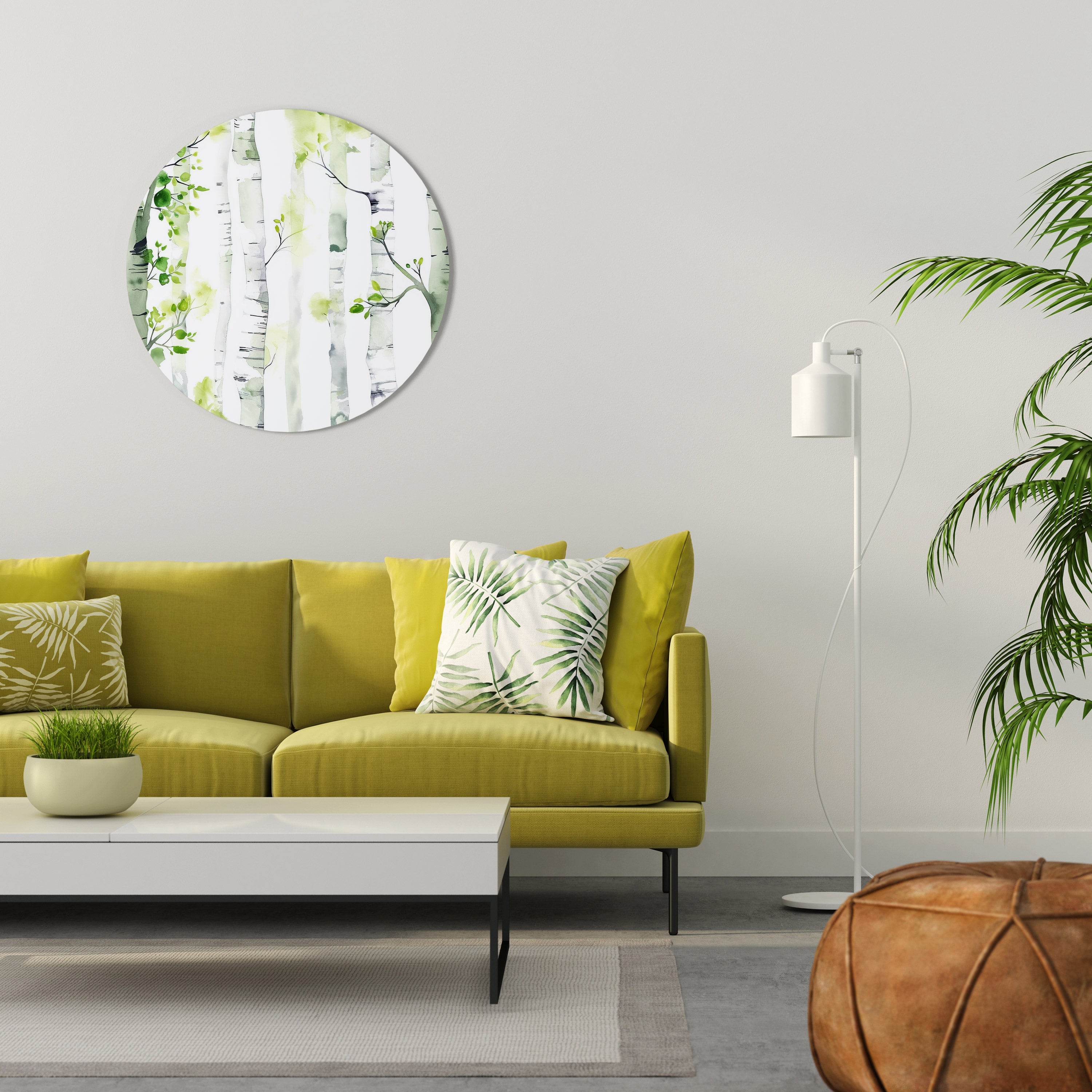 BIRCHY SOLACE Round Wall Art