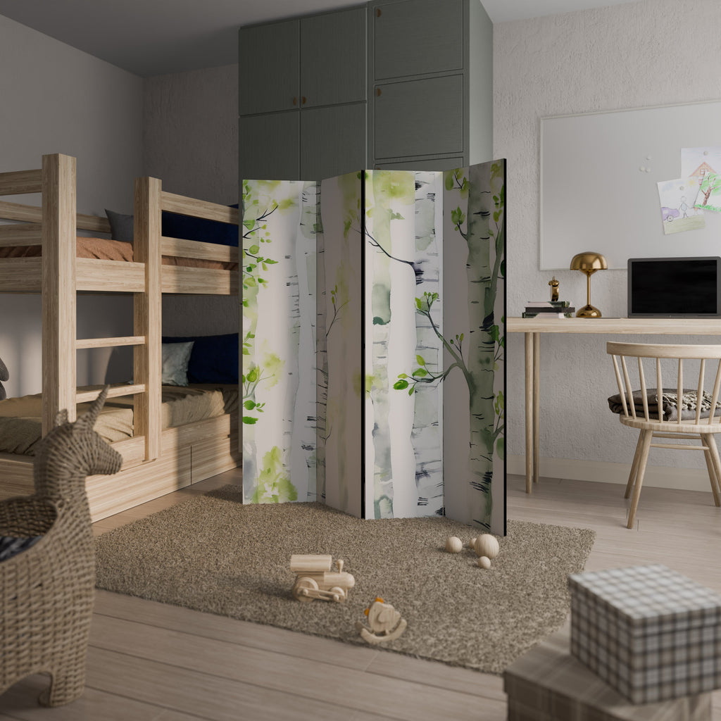 BIRCHY SOLACE Decorative 4-Panel Room Divider