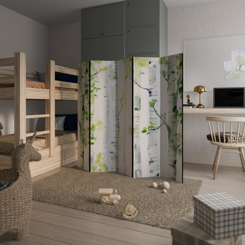 BIRCHY SOLACE Decorative 5-Panel Room Divider