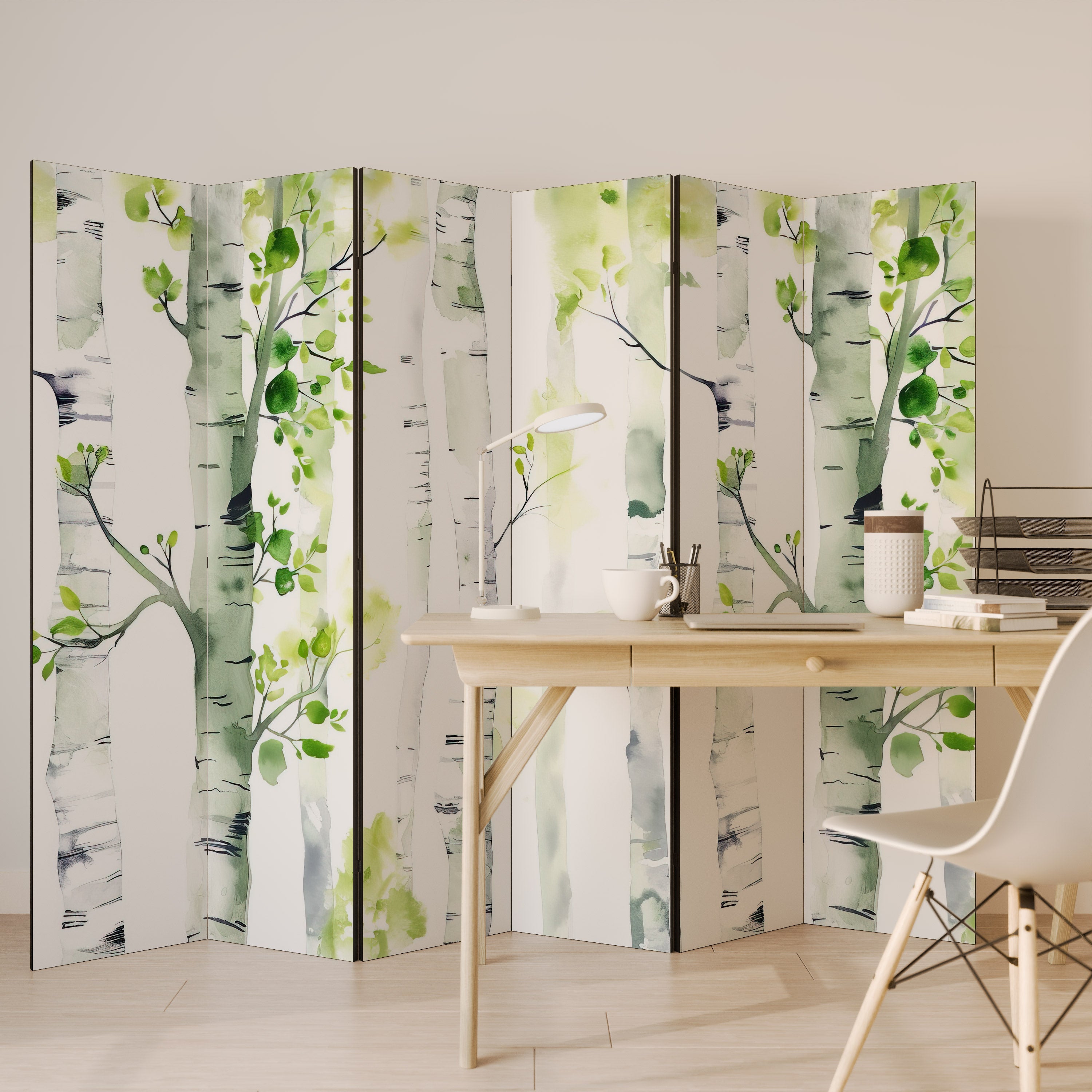 BIRCHY SOLACE Decorative 6-Panel Room Divider