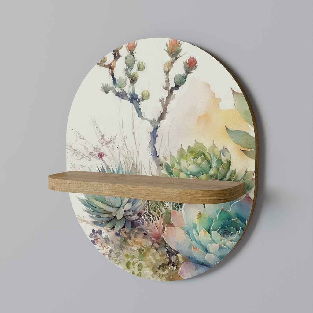 SECRET GARDEN Prateleira Oval Decorativa em Efeito Carvalho