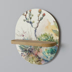 SECRET GARDEN Prateleira Oval Decorativa em Efeito Carvalho