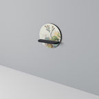 SECRET GARDEN Round Art Shelf In Black Finish