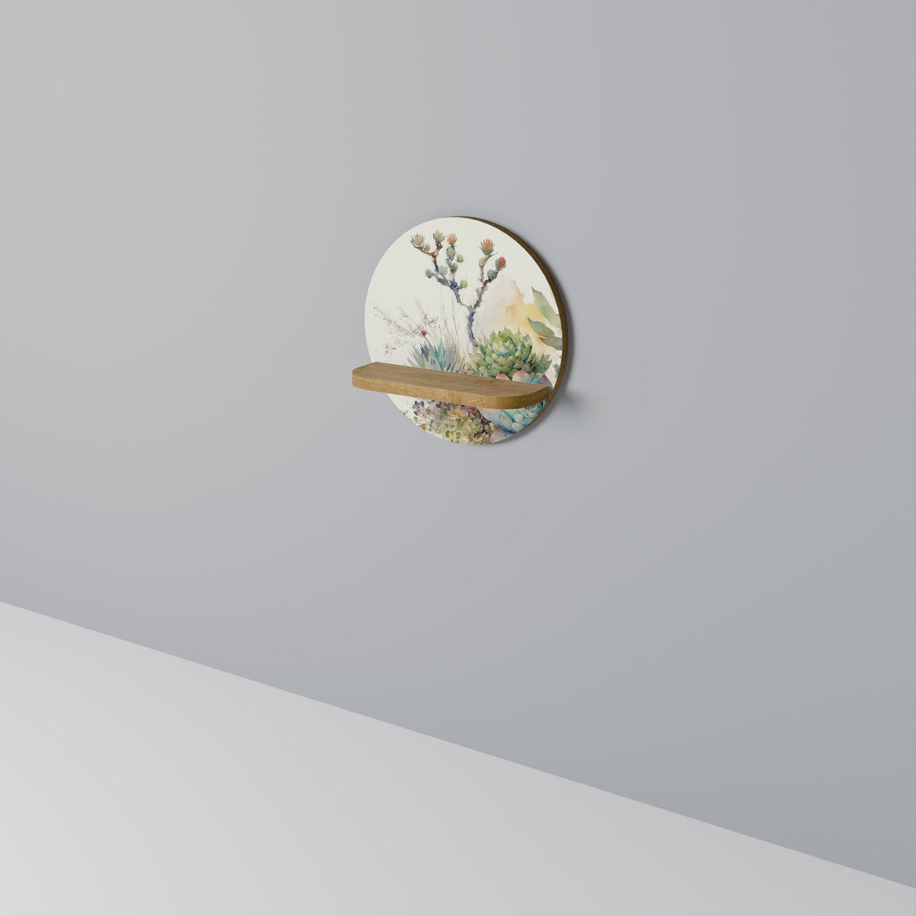 SECRET GARDEN Prateleira Redonda Decorativa em Efeito Carvalho