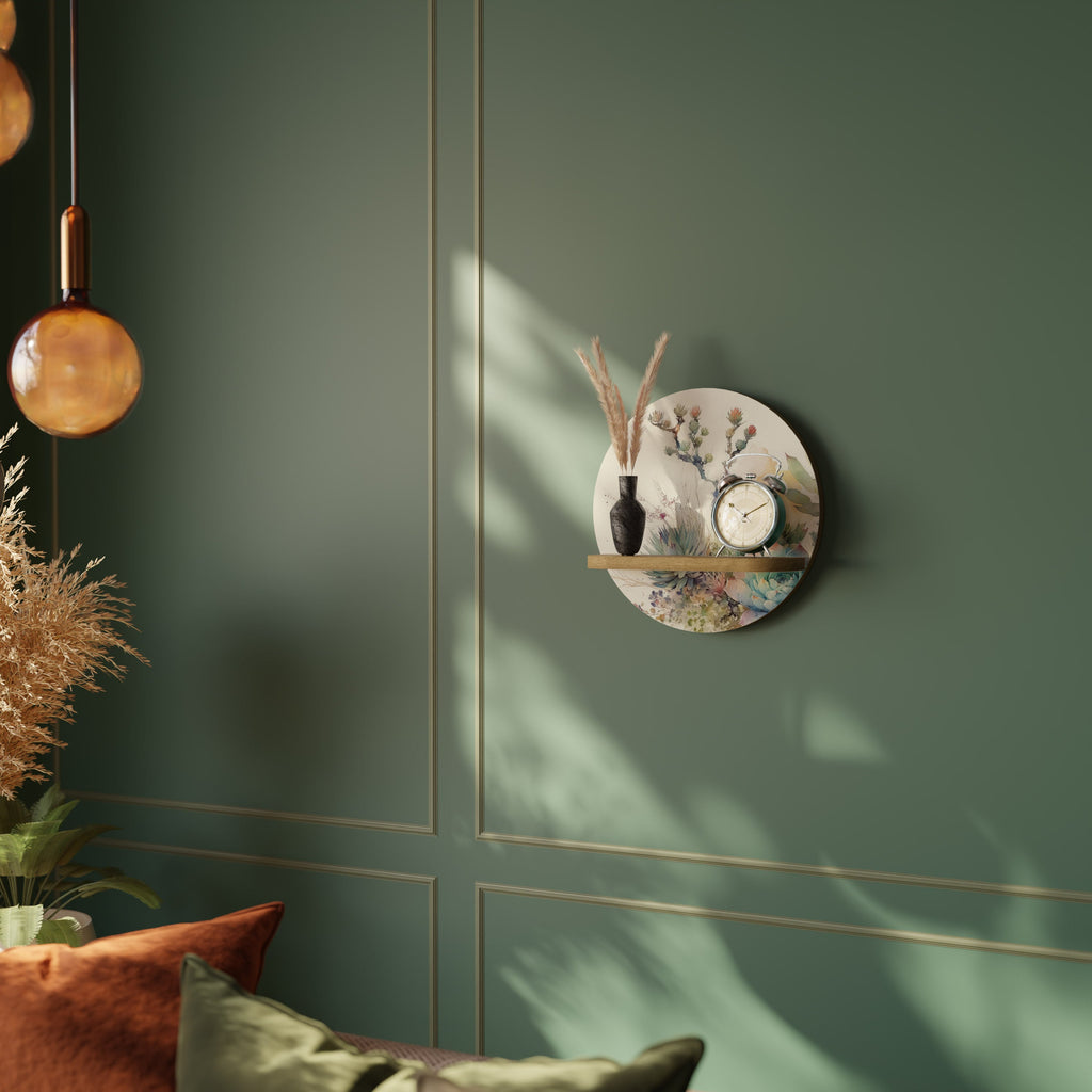 SECRET GARDEN Prateleira Redonda Decorativa em Efeito Carvalho