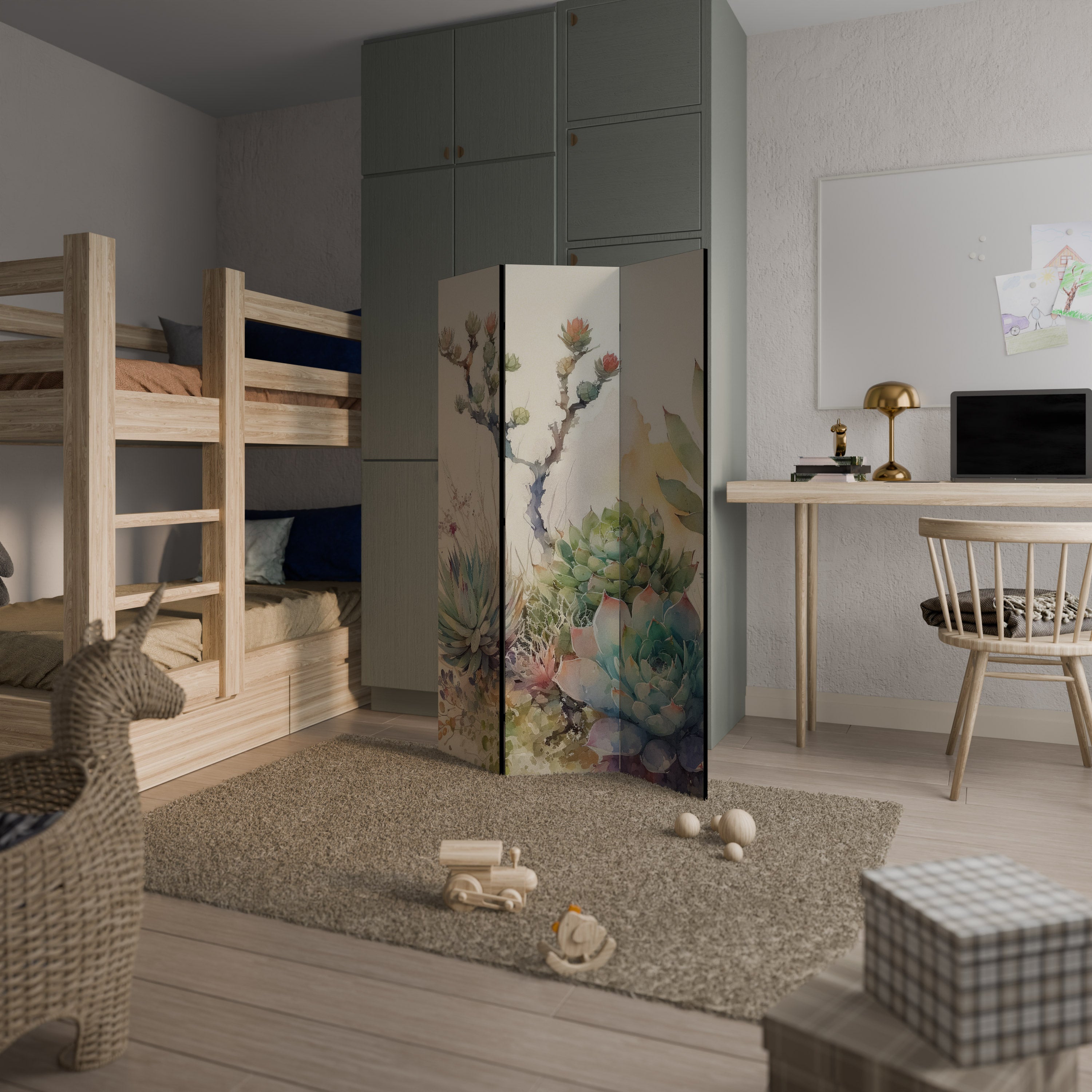 SECRET GARDEN Biombo Decorativo de 3 Painéis