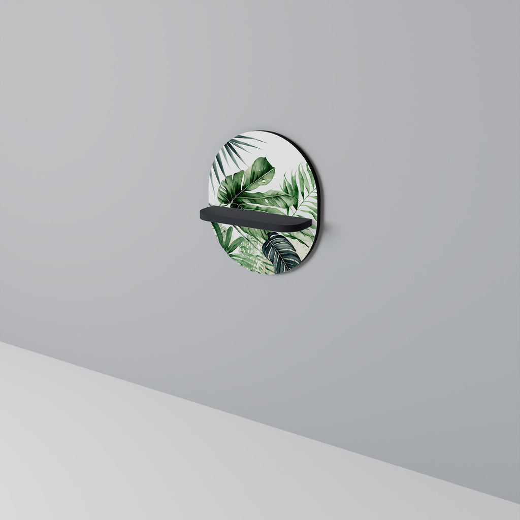 MONSTERA DREAM Oval Art Shelf In Black Finish
