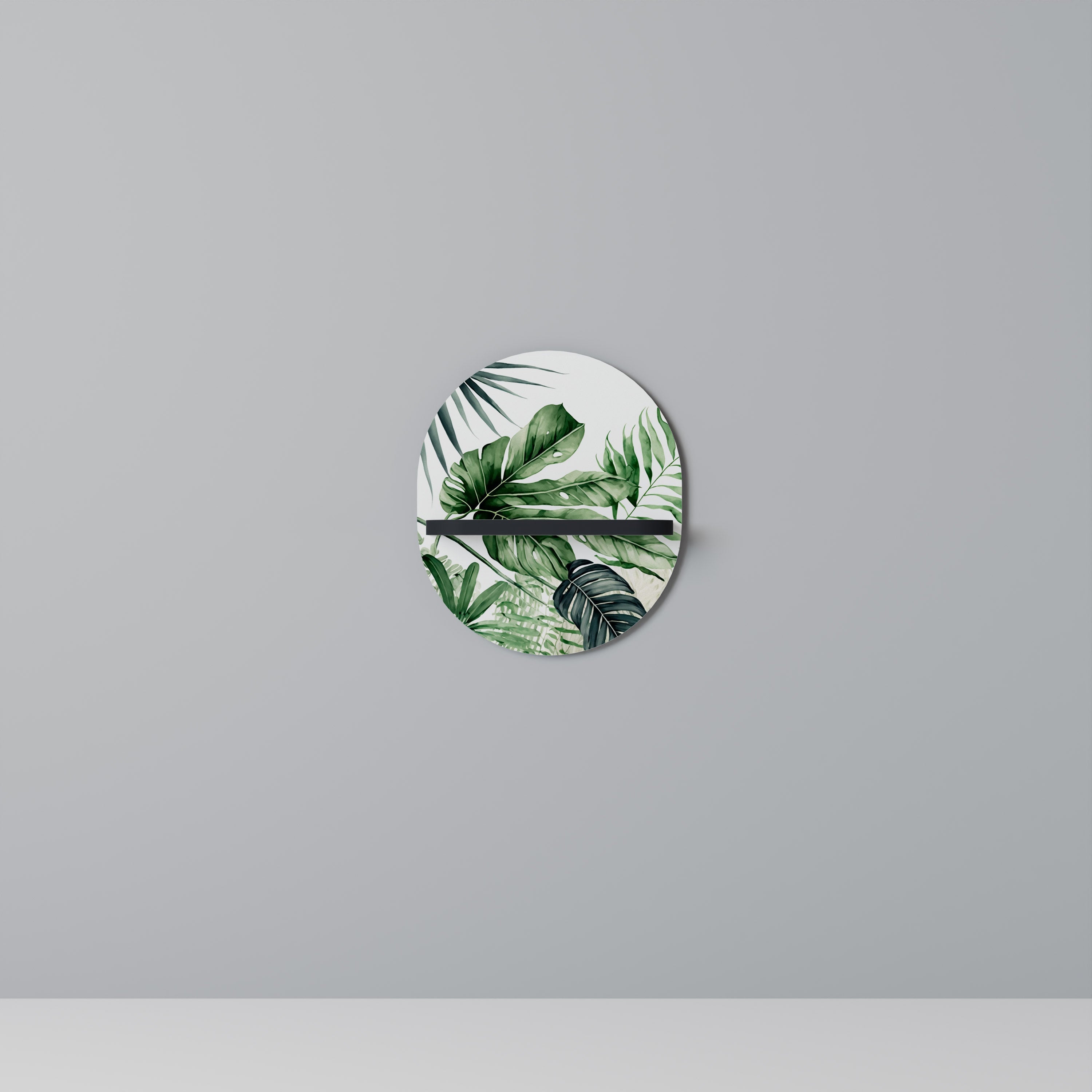 MONSTERA DREAM Prateleira Oval Decorativa em Acabamento Preto