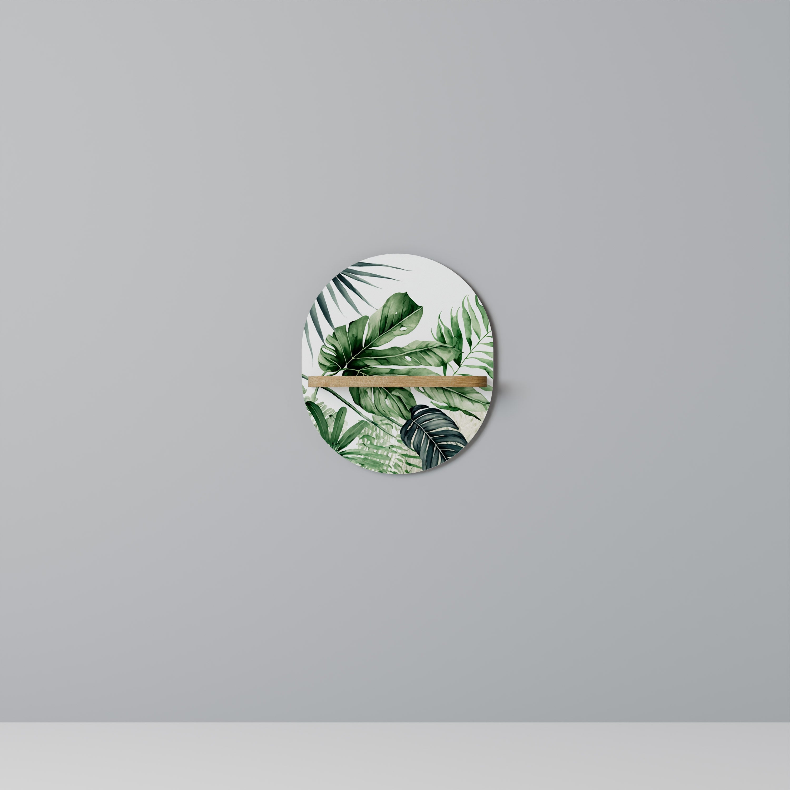 MONSTERA DREAM Prateleira Oval Decorativa em Efeito Carvalho