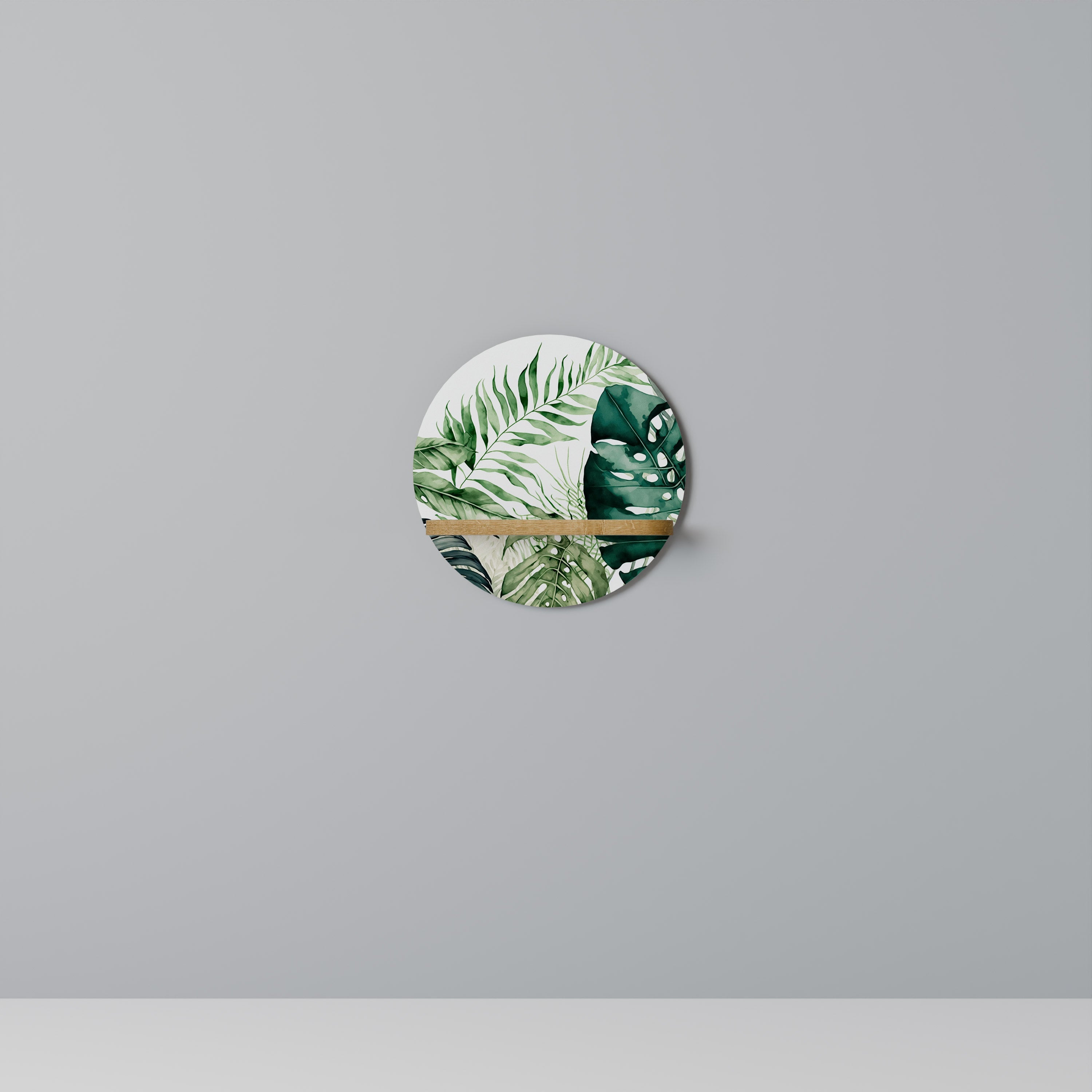 MONSTERA DREAM Prateleira Redonda Decorativa em Efeito Carvalho