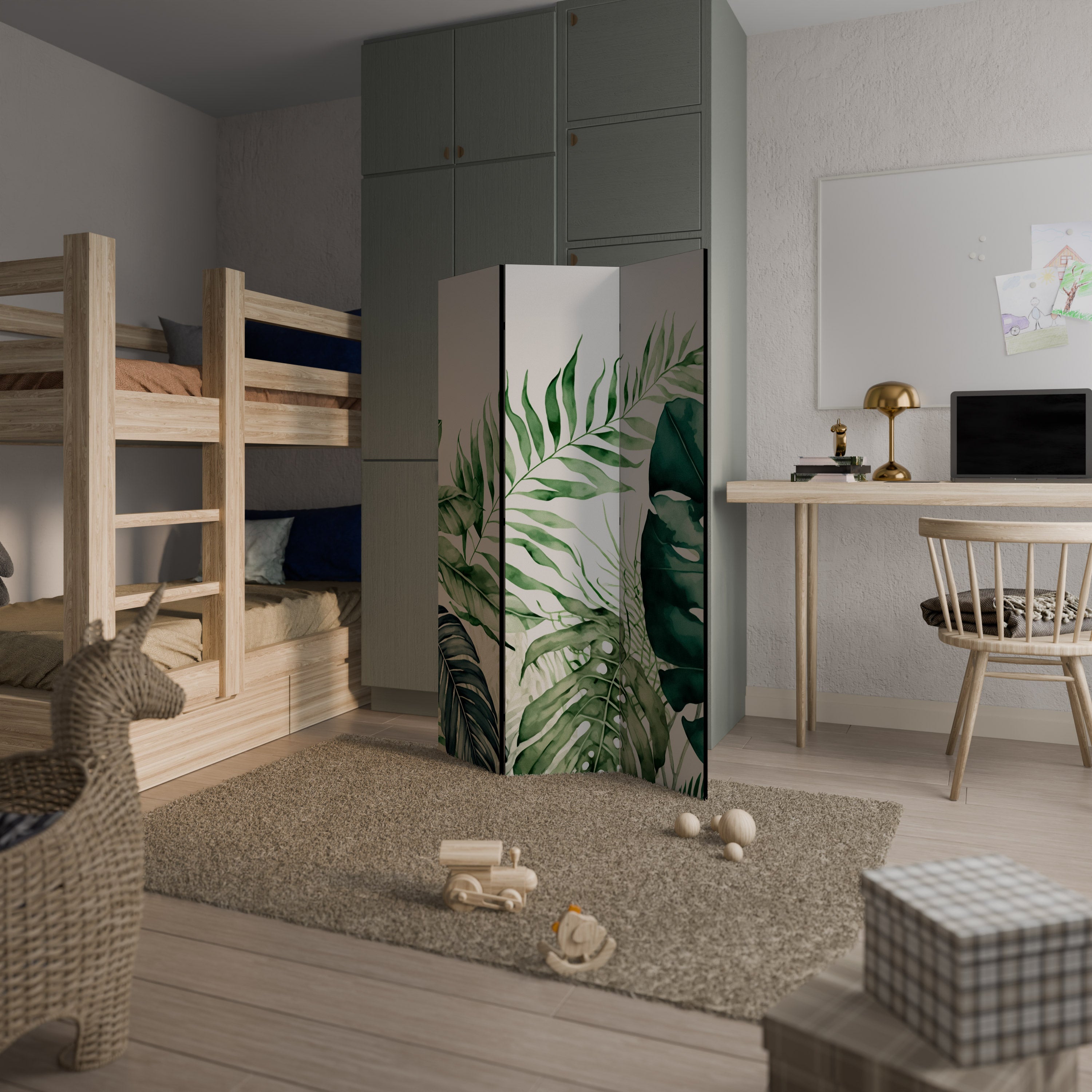 MONSTERA DREAM Biombo Decorativo de 3 Painéis