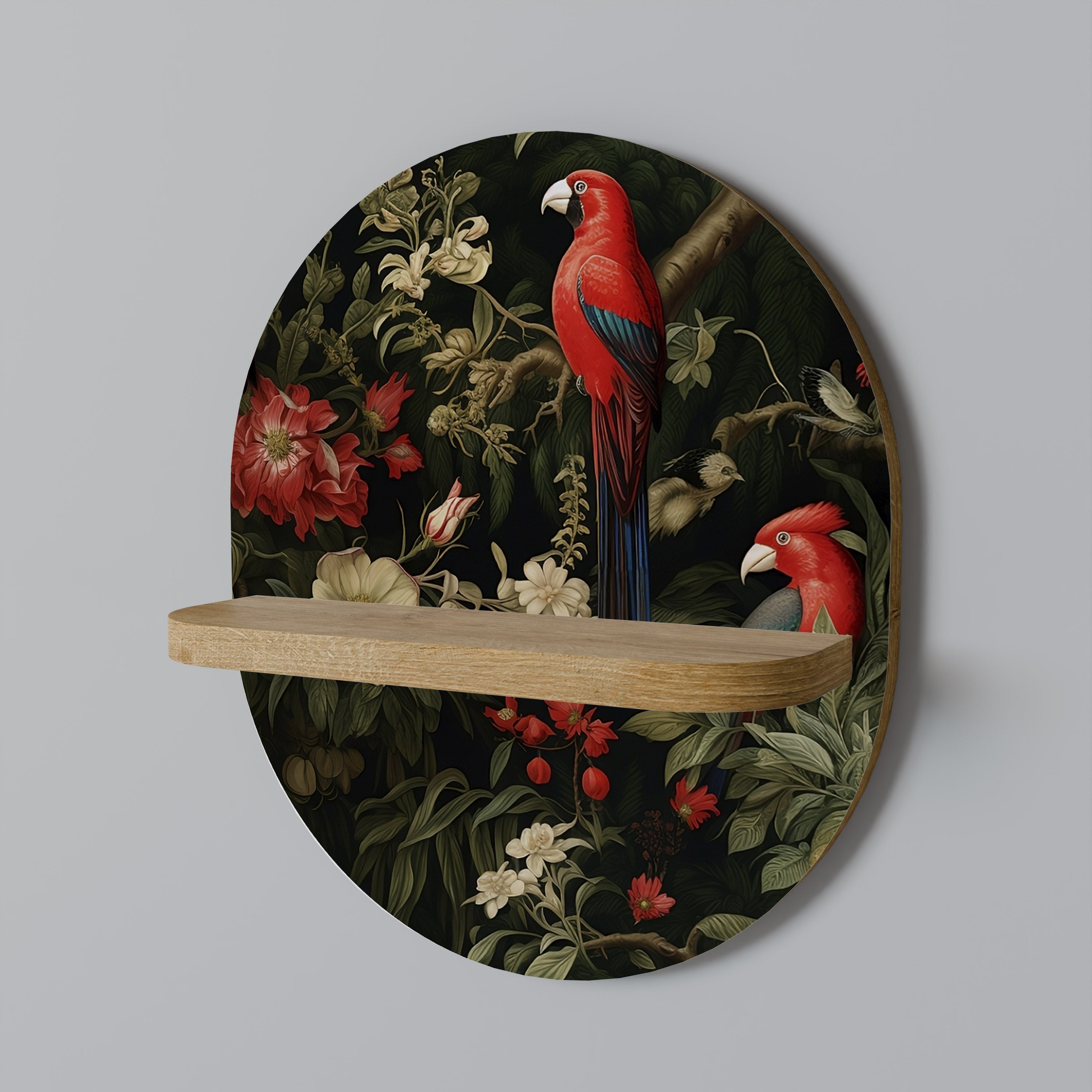 AVIAN BLOSSOMS Prateleira Oval Decorativa em Efeito Carvalho