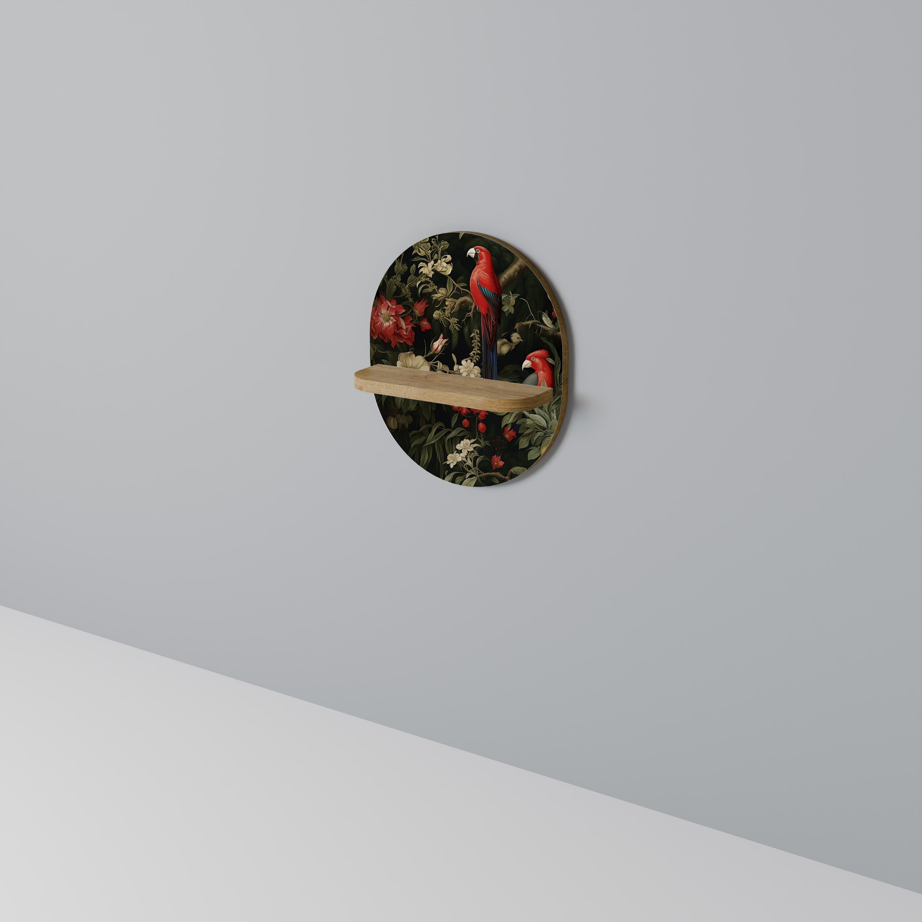 AVIAN BLOSSOMS Prateleira Oval Decorativa em Efeito Carvalho