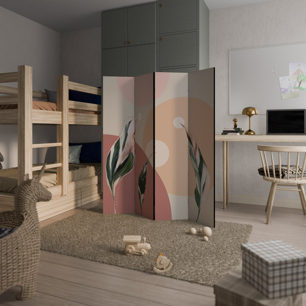 LEAFY SYMPHONY Biombo Decorativo de 4 Painéis