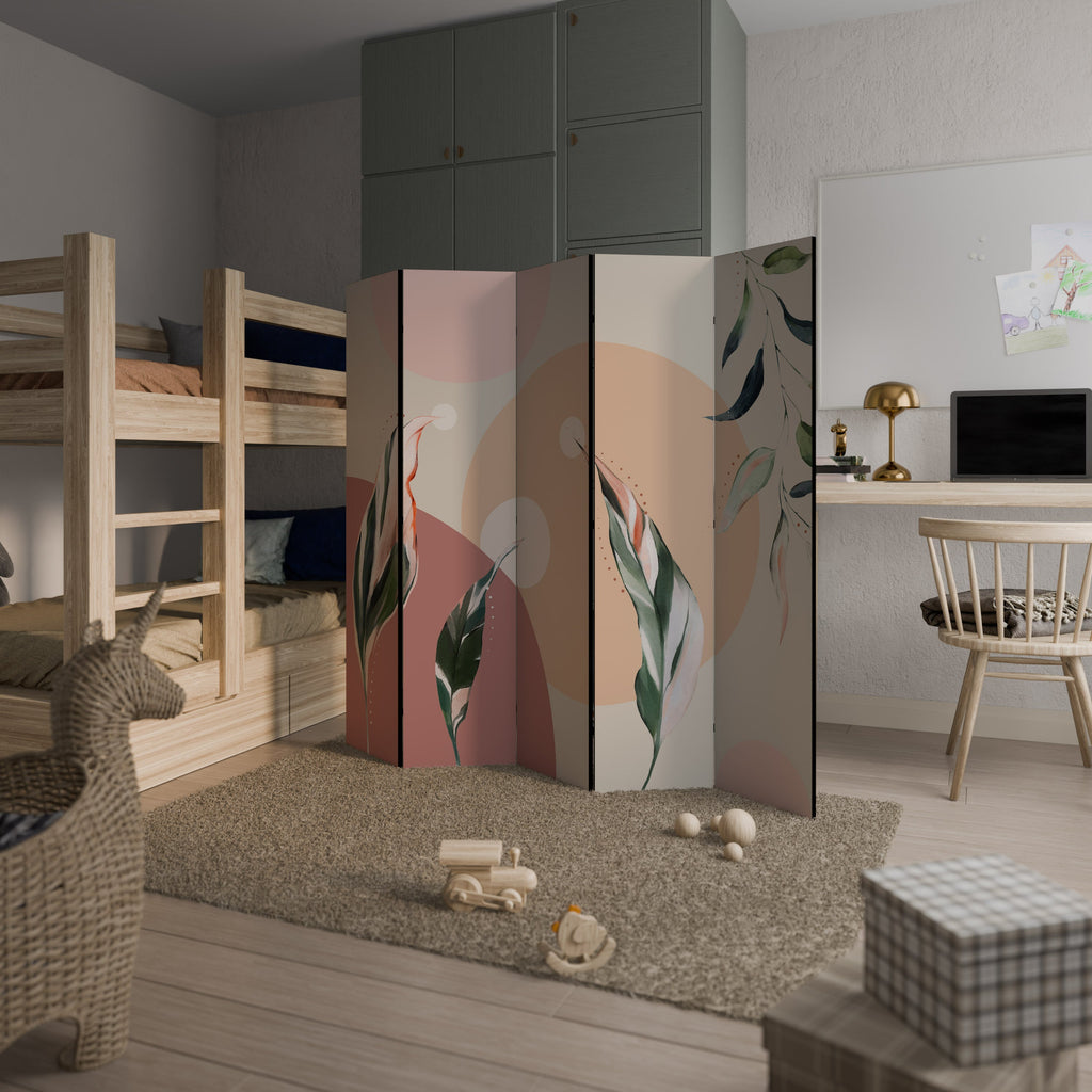 LEAFY SYMPHONY Decorative 5-Panel Room Divider