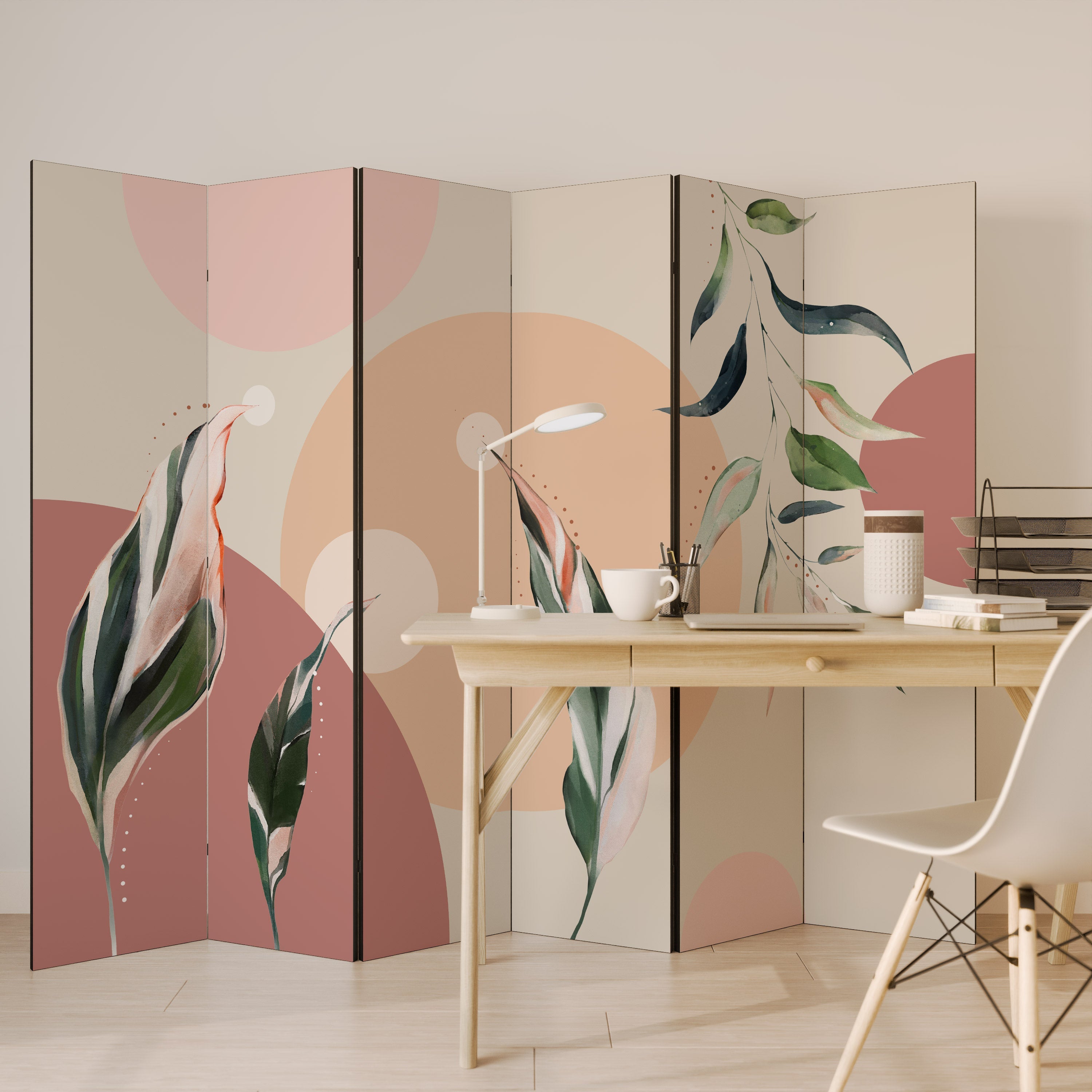 LEAFY SYMPHONY Decorative 6-Panel Room Divider