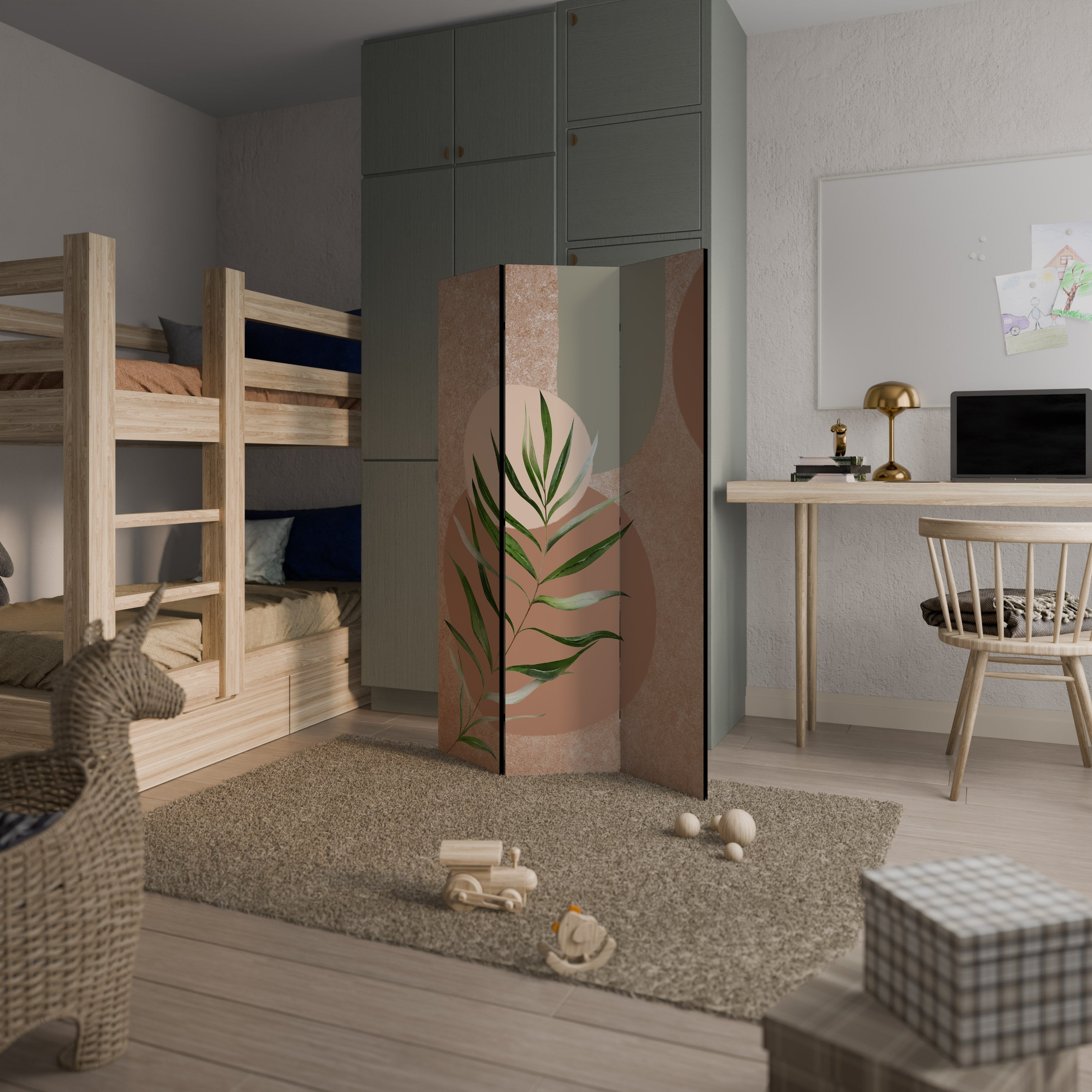 SENSUAL NATURE'S TAPESTRY Biombo Decorativo de 3 Painéis