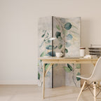 PEACEFUL SPRIGS Biombo Decorativo de 3 Painéis