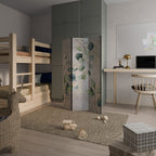 PEACEFUL SPRIGS Biombo Decorativo de 3 Painéis