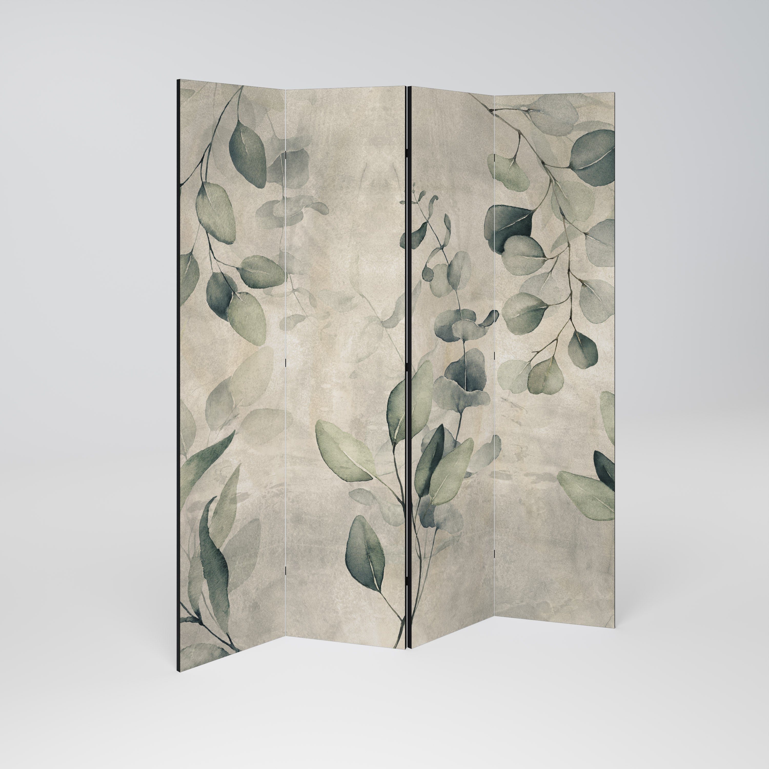 EARTHY TONED ELEGANCE Decorative 4-Panel Room Divider