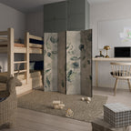 EARTHY TONED ELEGANCE Decorative 4-Panel Room Divider