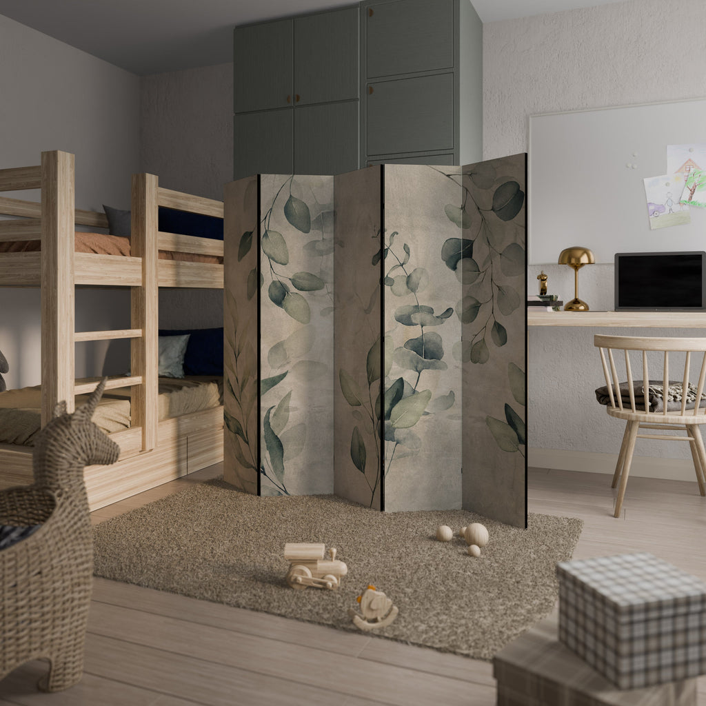 EARTHY TONED ELEGANCE Biombo Decorativo de 5 Painéis