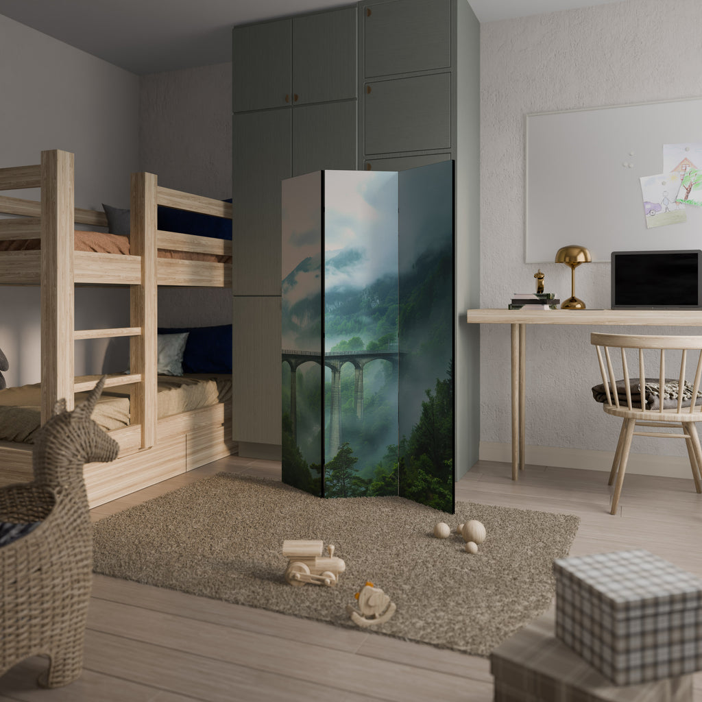 MISTY MOUNTAIN BRIDGES Biombo de 3 Painéis