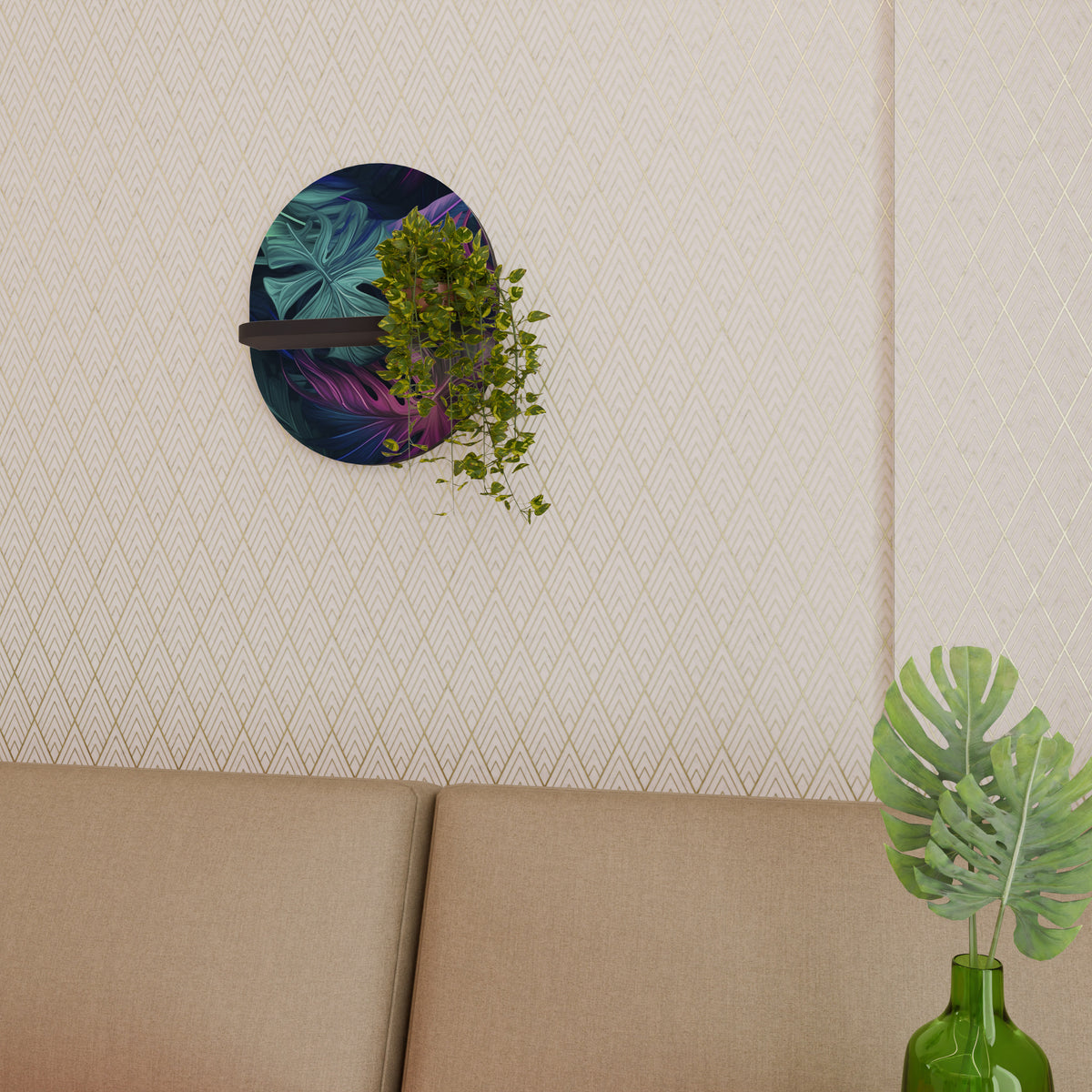 PSYCHODELIC MONSTERA Prateleira Artística