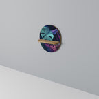 PSYCHODELIC MONSTERA Prateleira Oval Decorativa em Efeito Carvalho