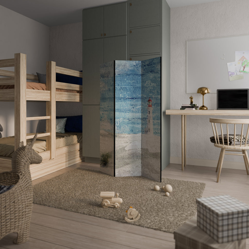 LIGHTHOUSE IN TRANQUILITY Biombo Decorativo de 3 Painéis