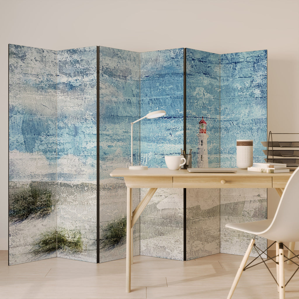 LIGHTHOUSE IN TRANQUILITY Decorative 6-Panel Room Divider