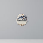 JAPANESE LANDSCAPE Prateleira Oval Decorativa em Acabamento Preto