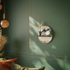 JAPANESE LANDSCAPE Prateleira Oval Decorativa em Acabamento Preto