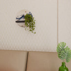 JAPANESE LANDSCAPE Round Art Shelf In Black Finish