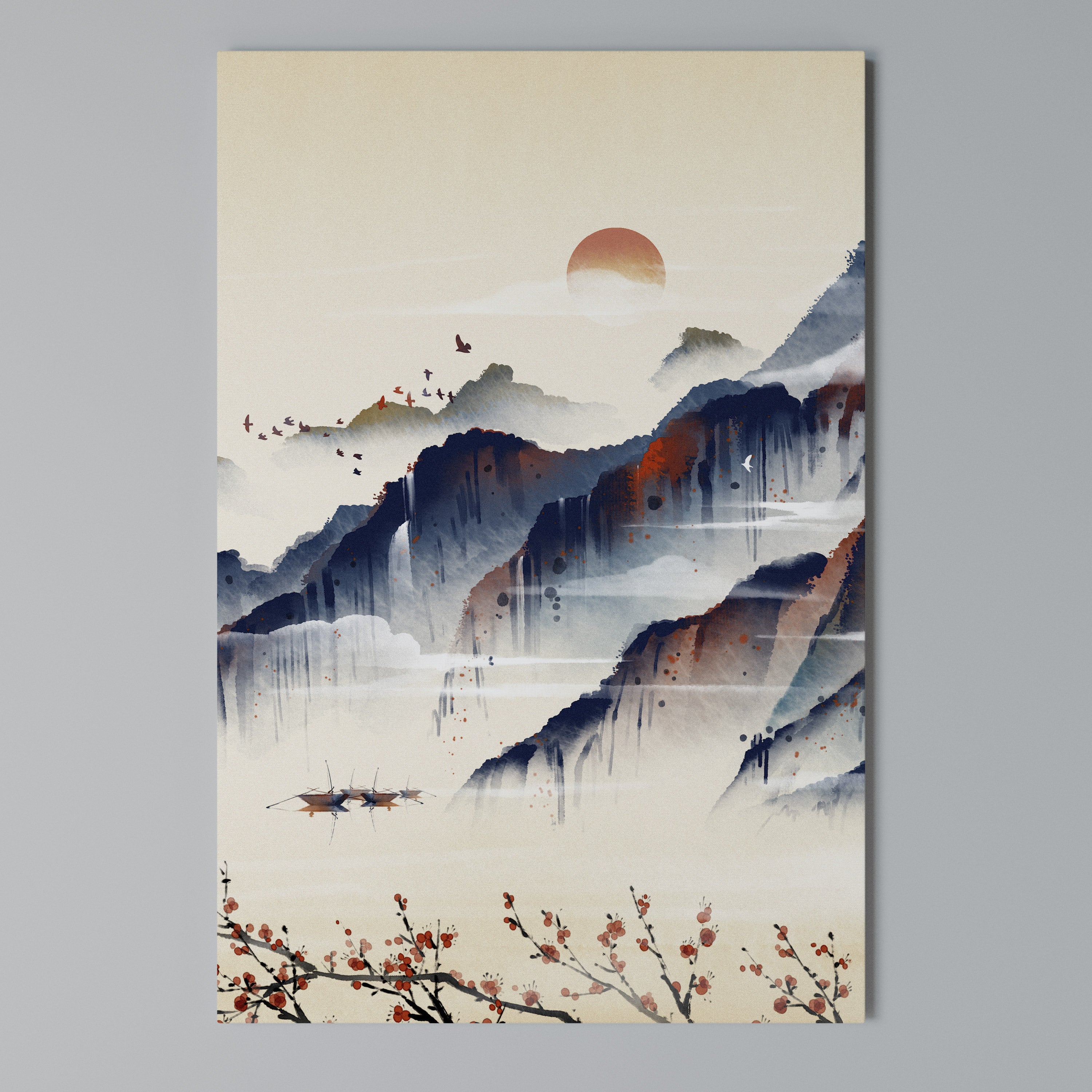 JAPANESE LANDSCAPE Quadro em tela vertical