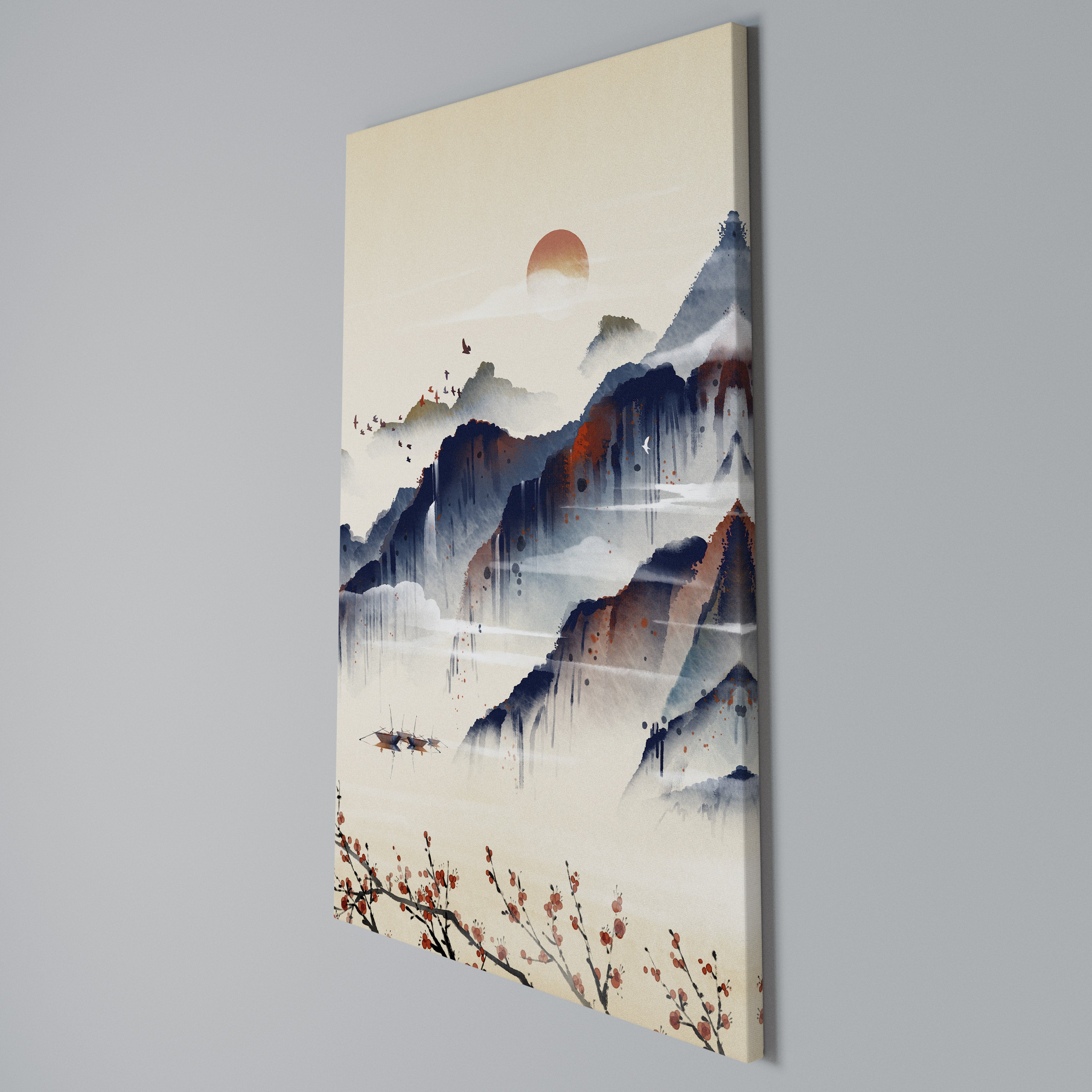 JAPANESE LANDSCAPE Quadro em tela vertical