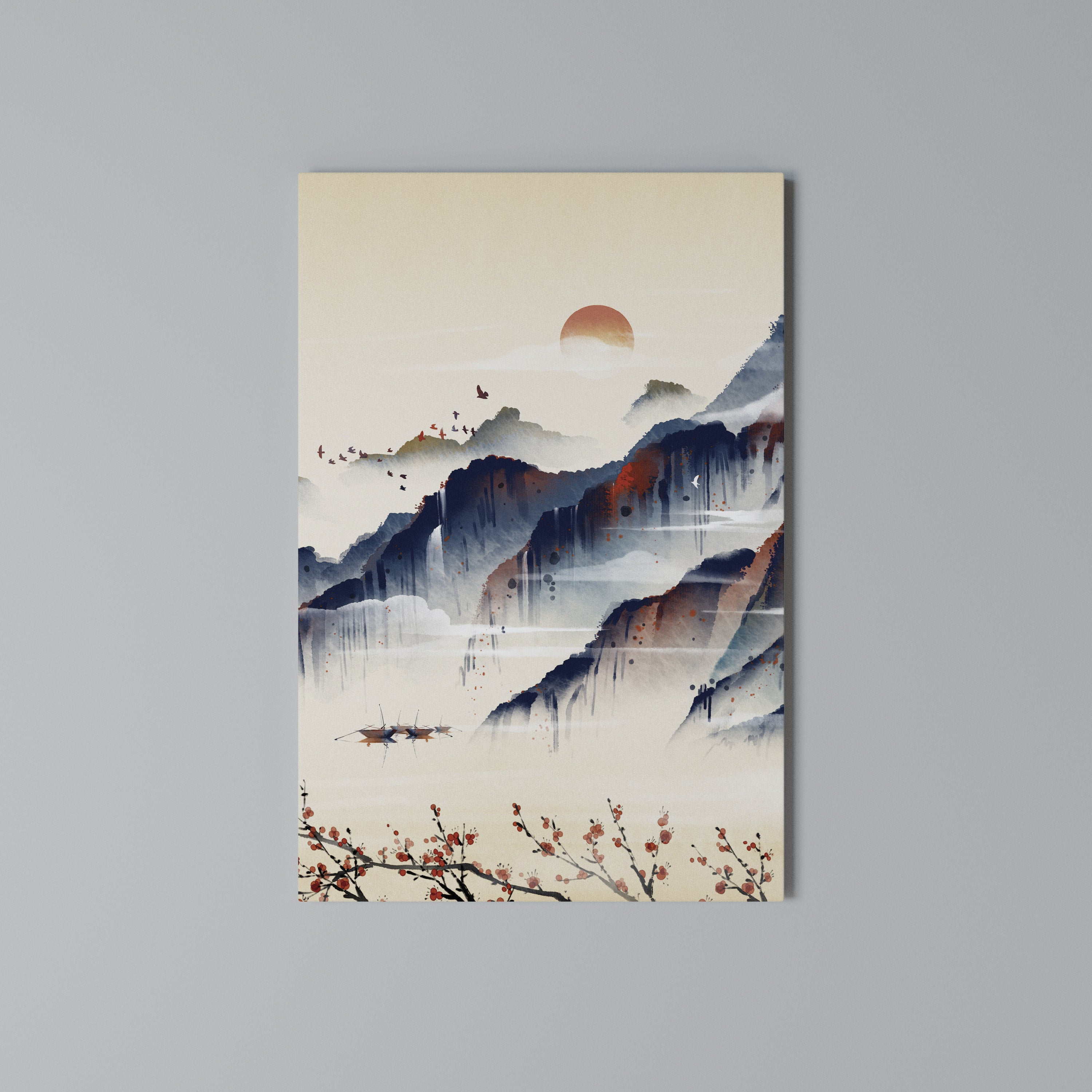 JAPANESE LANDSCAPE Quadro em tela vertical