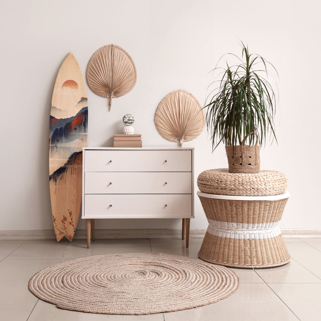 JAPANESE LANDSCAPE Painel Decorativo Prancha de Surf