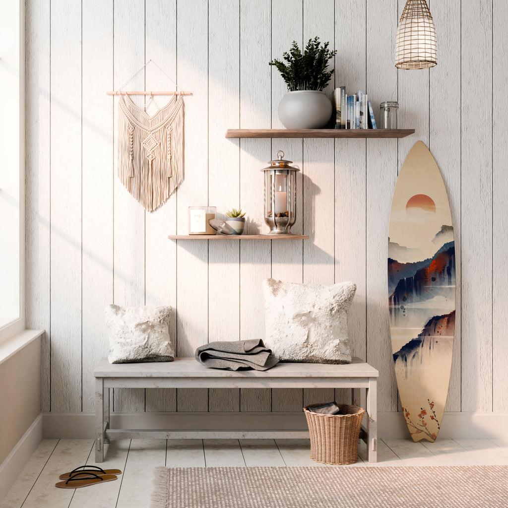 JAPANESE LANDSCAPE Painel Decorativo Prancha de Surf