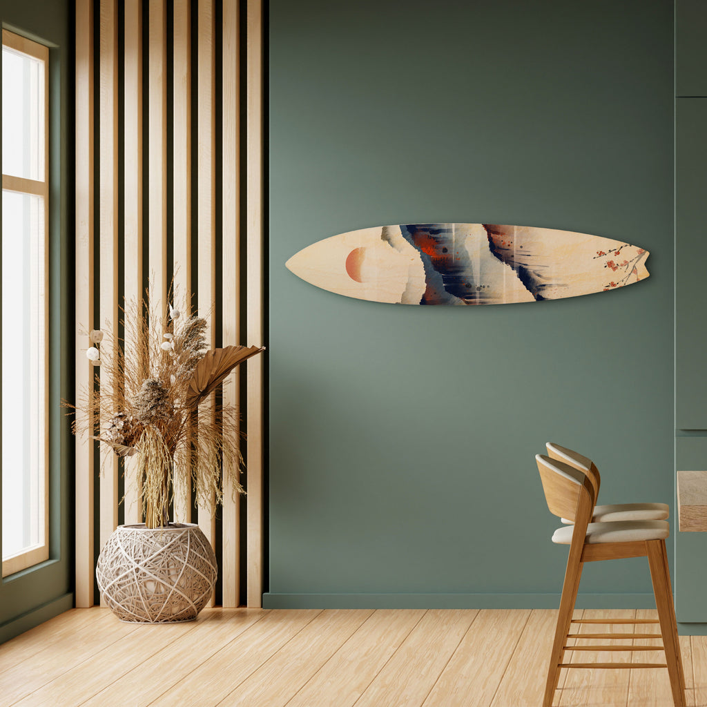 JAPANESE LANDSCAPE Painel Decorativo Prancha de Surf