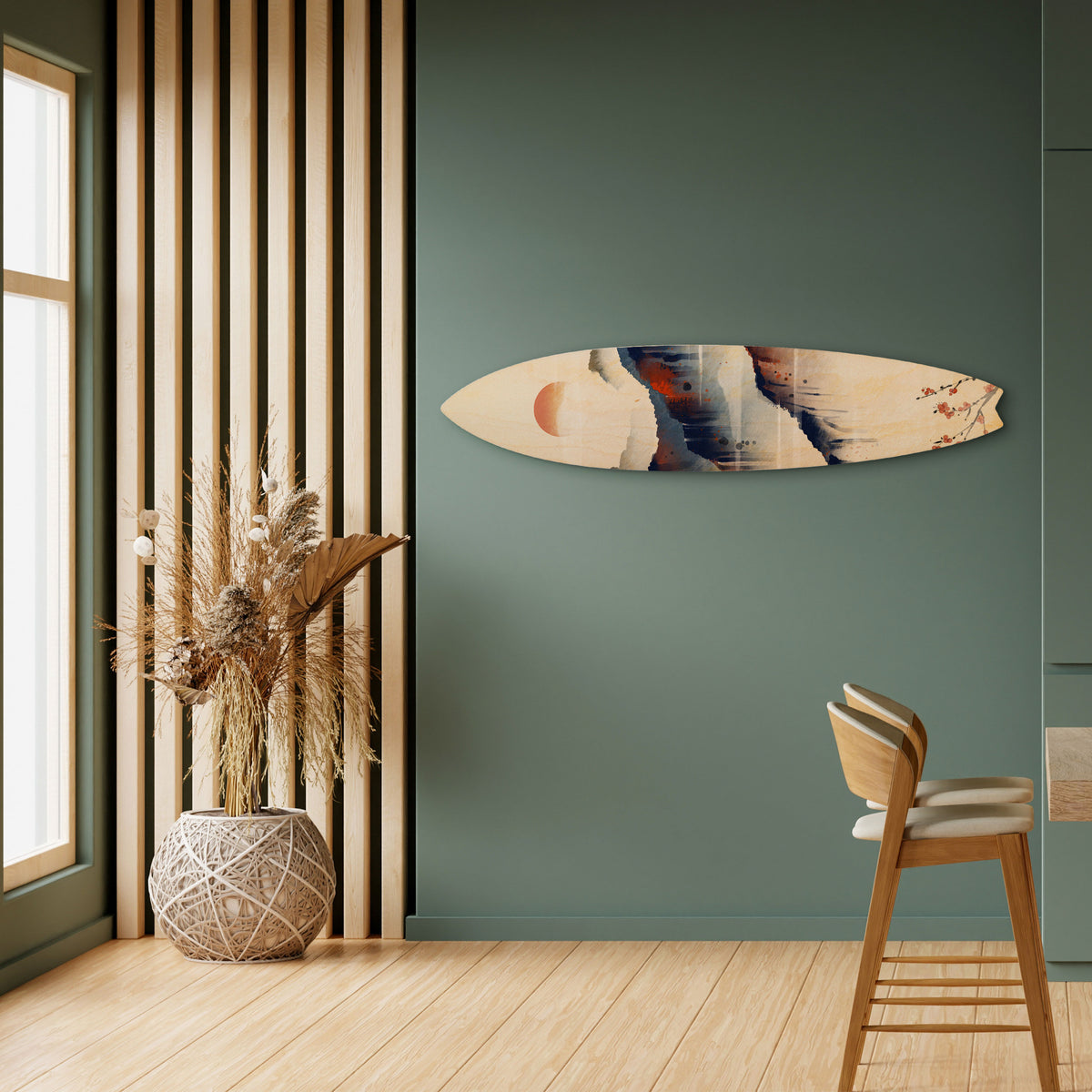 JAPANESE LANDSCAPE Painel Decorativo Prancha de Surf