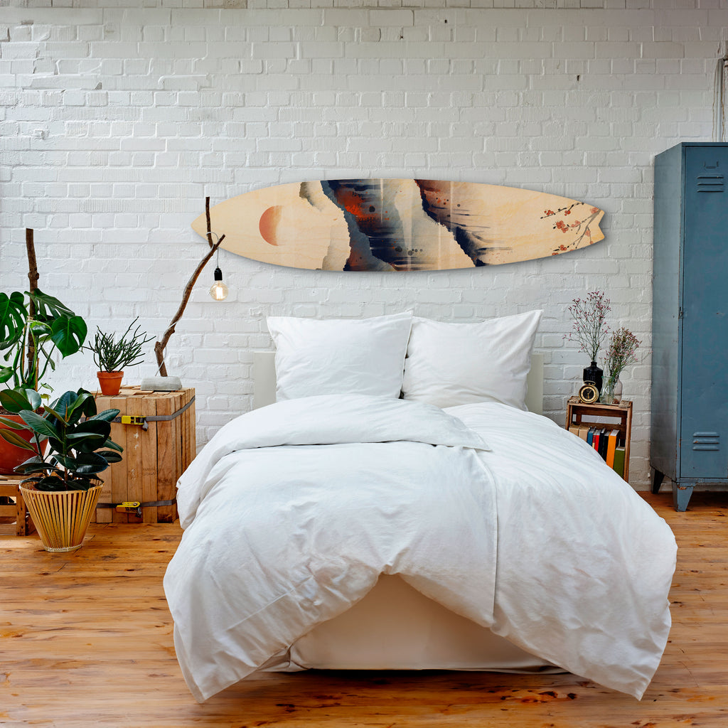 JAPANESE LANDSCAPE Painel Decorativo Prancha de Surf