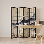 JAPANESE LANDSCAPE Decorative 4-Panel Room Divider