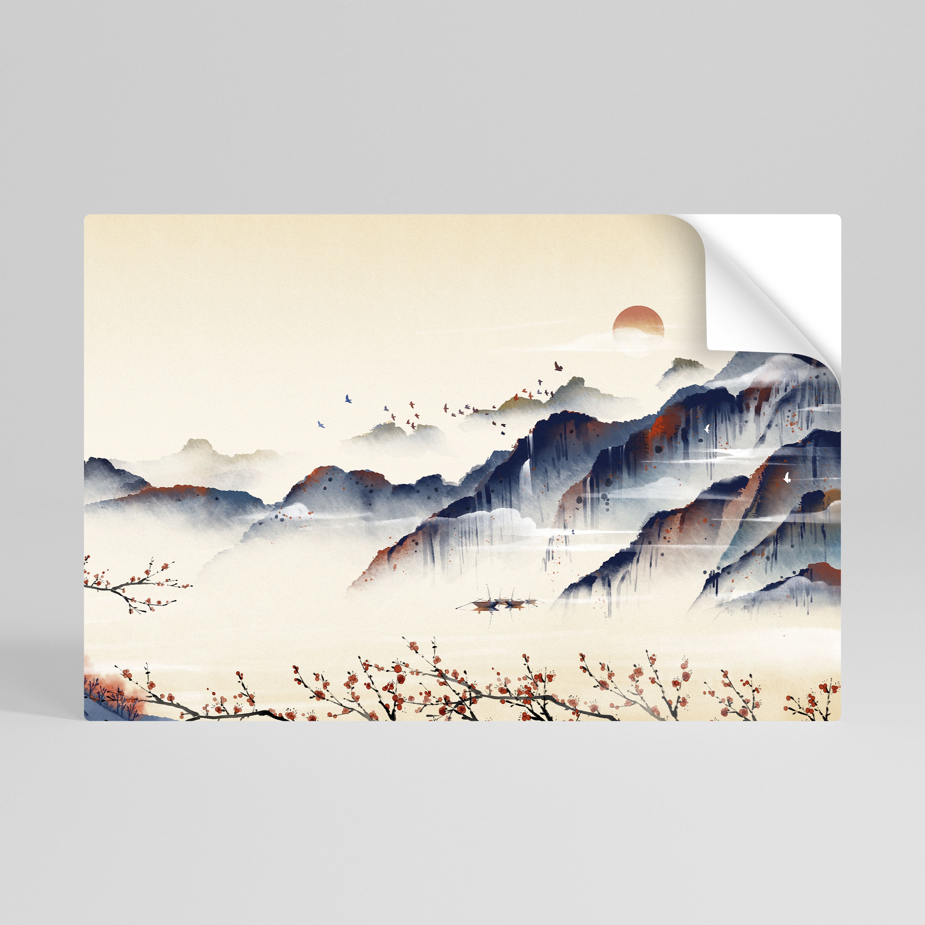 JAPANESE LANDSCAPE Póster Autocolante Horizontal