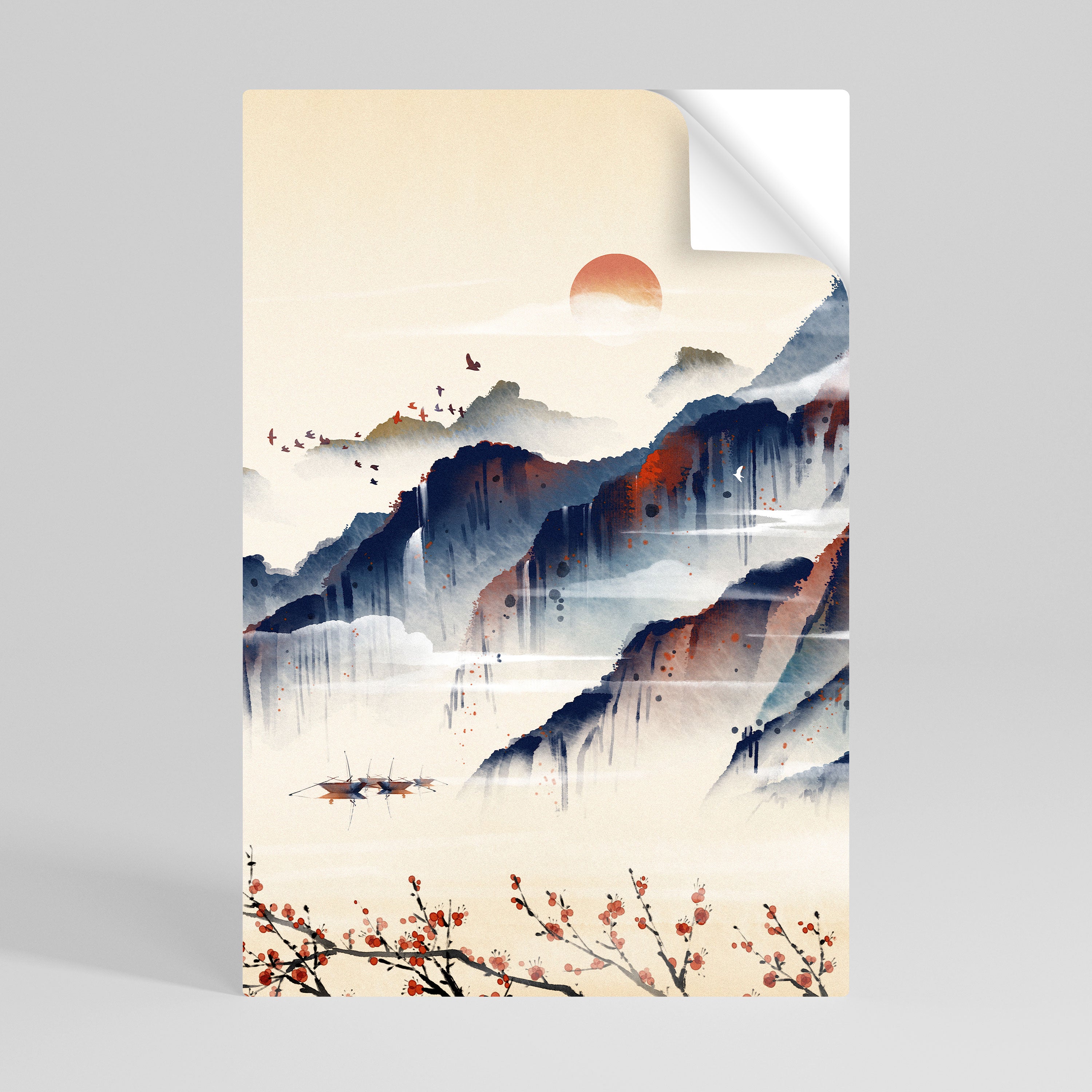 JAPANESE LANDSCAPE Póster Autocolante Vertical