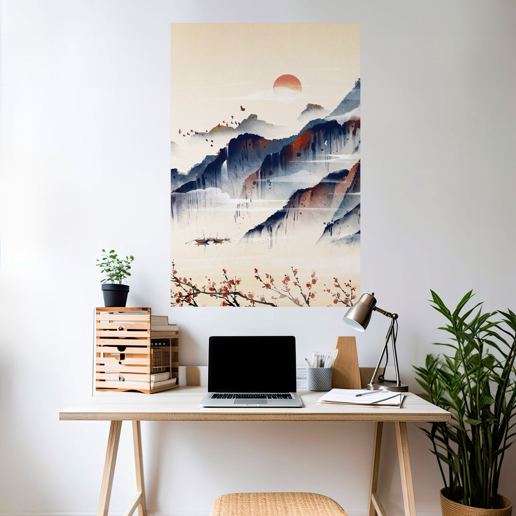 JAPANESE LANDSCAPE Poster Vertical Autocolante