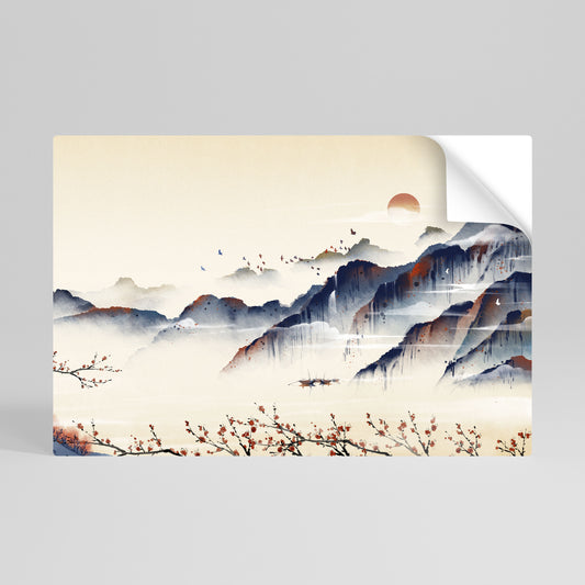 JAPANESE LANDSCAPE Póster Autocolante Horizontal