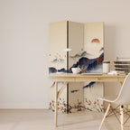 ORIENTAL LANDSCAPE Biombo Decorativo de 3 Painéis