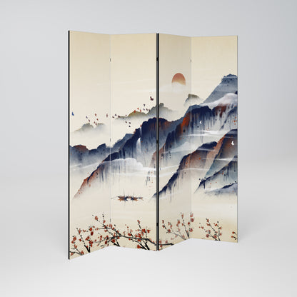 ORIENTAL LANDSCAPE Biombo de 4 Painéis